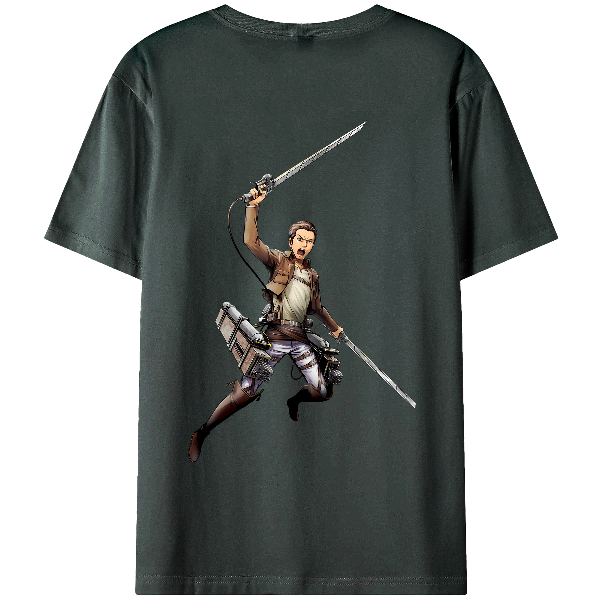 （画像用） 進撃の巨人 Attack on Titan 綿100％ メンズ半袖Tシャツ（バックプリント） 通気性